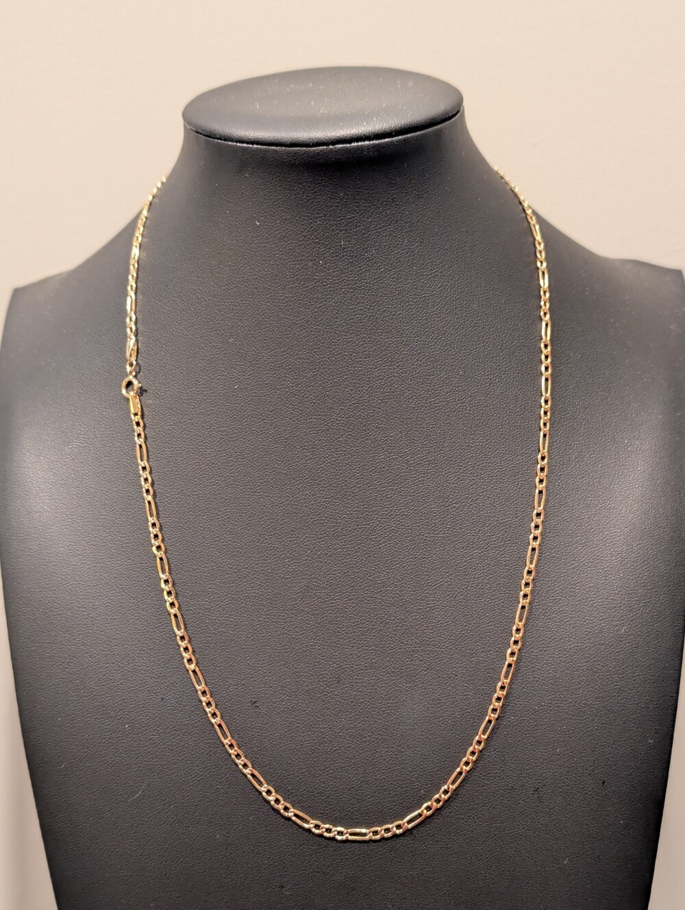 Real 18K Gold Figaro Chain Necklace